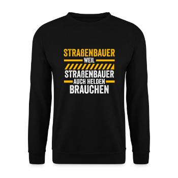 Straßenbauer Job Straßenbau Geschenk - Unisex Pullover - Schwarz - Vorne - Alina (178cm) & Michal (187cm)
