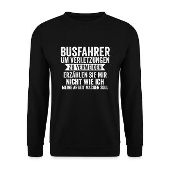 Busfahrer Job Busfahren Geschenk - Unisex Pullover - Schwarz - Vorne - Alina (178cm) & Michal (187cm)