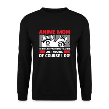 anime merch Anime anime mom Geschenk - Unisex Pullover - Schwarz - Vorne - Alina (178cm) & Michal (187cm)