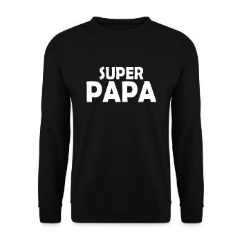 Super papa - Unisex Pullover - Schwarz - Vorne - Alina (178cm) & Michal (187cm)