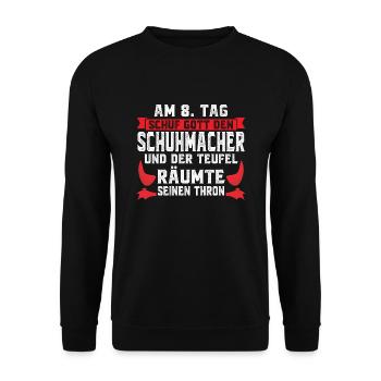 Schuhmacher Beruf Schuhe Geschenk - Unisex Pullover - Schwarz - Vorne - Alina (178cm) & Michal (187cm)