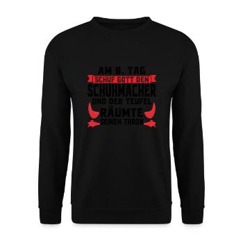 Schuhmacher Beruf Schuhsammler Geschenk - Unisex Pullover - Schwarz - Vorne - Alina (178cm) & Michal (187cm)