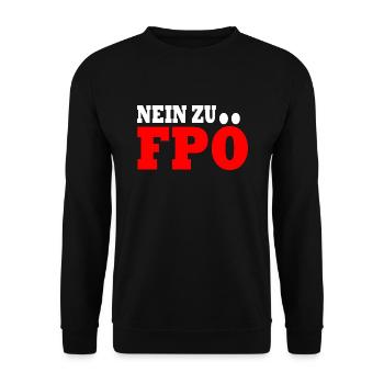 No to fpö - Unisex Sweatshirt - black - Front - Alina (178cm) & Michal (187cm)