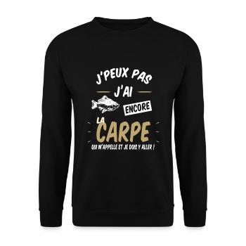 carpe cadeau carpiste - Sweat-shirt Unisexe - noir - Devant - Alina (178cm) & Michal (187cm)