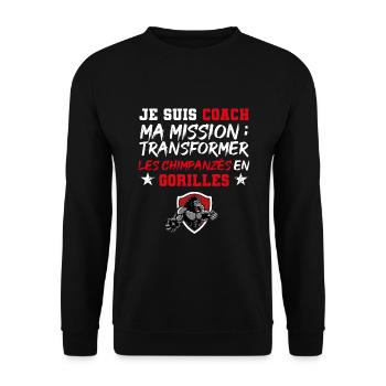 Mission : transformer les chimpanzés en gorilles - Sweat-shirt Unisexe - noir - Devant - Alina (178cm) & Michal (187cm)
