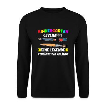 Kindergarten Gaming Kita-Kind Geschenk - Unisex Pullover - Schwarz - Vorne - Alina (178cm) & Michal (187cm)