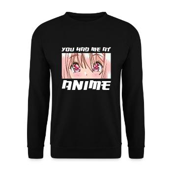 Anime merch Anime Anime Merchandise Geschenk - Unisex Pullover - Schwarz - Vorne - Alina (178cm) & Michal (187cm)