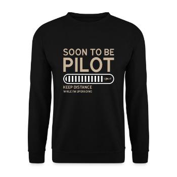 Pilot Pilot Flugzeug Geschenk - Unisex Pullover - Schwarz - Vorne - Alina (178cm) & Michal (187cm)