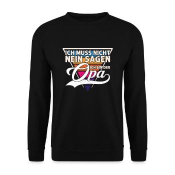 Grossmutter Oma Omas Geschenk - Unisex Pullover - Schwarz - Vorne - Alina (178cm) & Michal (187cm)