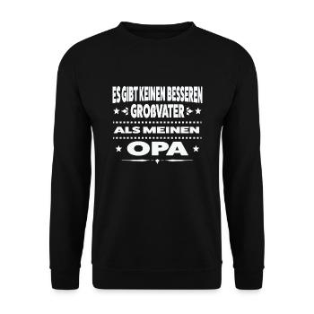 Opa Familie Enkelkinder Geschenk - Unisex Pullover - Schwarz - Vorne - Alina (178cm) & Michal (187cm)