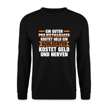 Projektmanager Beruf Projektleiter Geschenk - Unisex Pullover - Schwarz - Vorne - Alina (178cm) & Michal (187cm)