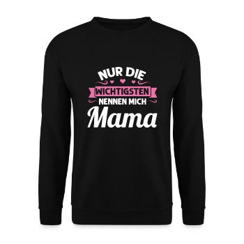 Mutter Mutter Tag Mama Geschenk - Unisex Pullover - Schwarz - Vorne - Alina (178cm) & Michal (187cm)