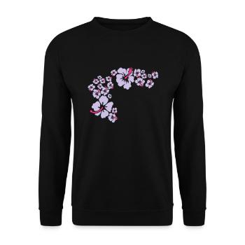 hawaii flower - Sweat-shirt Unisexe - noir - Devant - Alina (178cm) & Michal (187cm)