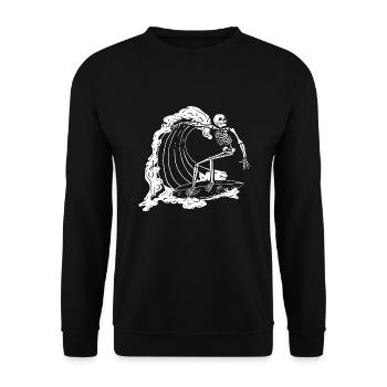 Skull surfer - Unisex Sweatshirt - black - Front - Alina (178cm) & Michal (187cm)
