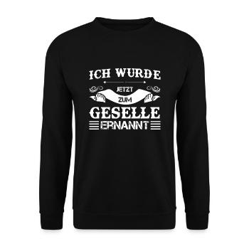 Geselle 2023 Geselle Geselle bestanden Geschenk - Unisex Pullover - Schwarz - Vorne - Alina (178cm) & Michal (187cm)