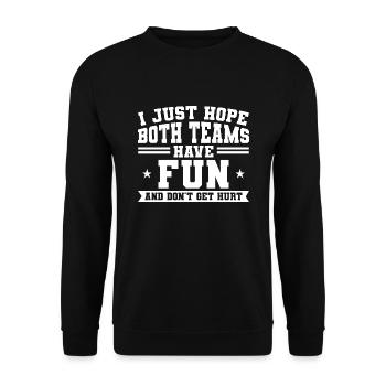 Sportspiel Sportmannschaft Geschenk - Unisex Pullover - Schwarz - Vorne - Alina (178cm) & Michal (187cm)