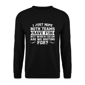 Sportspiel Sportmannschaft Geschenk - Unisex Pullover - Schwarz - Vorne - Alina (178cm) & Michal (187cm)