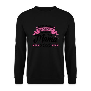 Mama 2023 Familie Werdende Mama Geschenk - Unisex Pullover - Schwarz - Vorne - Alina (178cm) & Michal (187cm)
