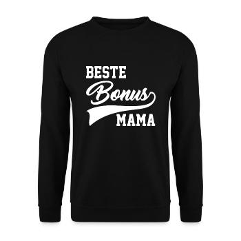 Bonus Mama Familie Stiefmama Geschenk - Unisex Pullover - Schwarz - Vorne - Alina (178cm) & Michal (187cm)