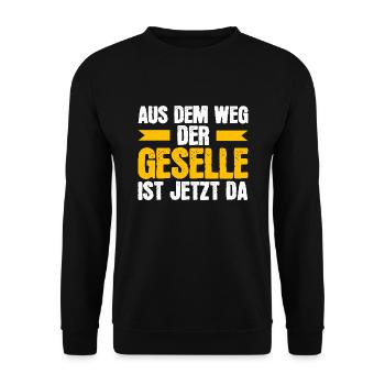 Geselle 2023 Prüfung Gesellenbrief Geschenk - Unisex Pullover - Schwarz - Vorne - Alina (178cm) & Michal (187cm)
