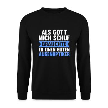 Optiker Beruf Brillen Laden Geschenk - Unisex Pullover - Schwarz - Vorne - Alina (178cm) & Michal (187cm)