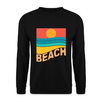 Plage coucher de soleil mer - Sweat-shirt Unisexe - noir - Devant - Alina (178cm) & Michal (187cm)