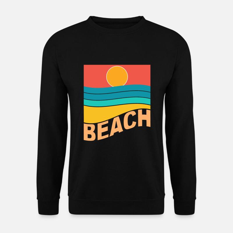 Strand Sonnenuntergang Meer - Unisex Pullover - Schwarz