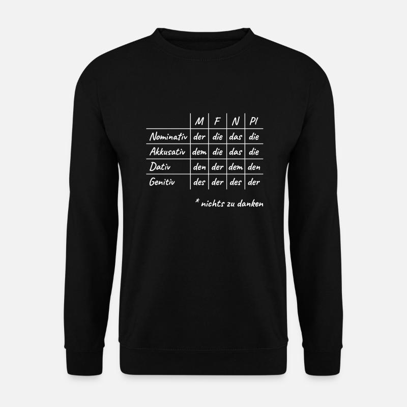 Lustiges Deutsche Grammatik Hilfe Deutsch Lehrer - Unisex Pullover - Schwarz