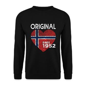 Jubiläum 1952 Original seit 1962 Norwegen - Unisex Pullover - Schwarz - Vorne - Alina (178cm) & Michal (187cm)