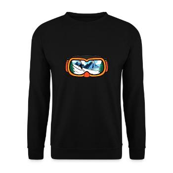 Skier Skifahren Brille Berg Wintersport Ski - Unisex Pullover - Schwarz - Vorne - Alina (178cm) & Michal (187cm)