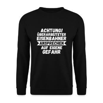 Eisenbahner Beruf Lokführer Geschenk - Unisex Pullover - Schwarz - Vorne - Alina (178cm) & Michal (187cm)