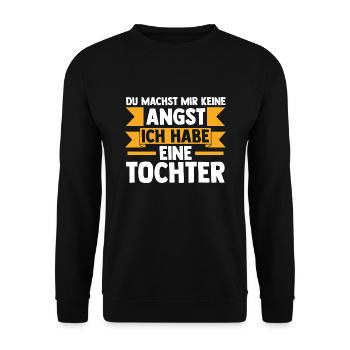 Papa Tochter Vater Geschenk - Unisex Pullover - Schwarz - Vorne - Alina (178cm) & Michal (187cm)