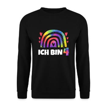 3.Geburtstag Regenbogen 3 Jahre alt Geschenk - Unisex Pullover - Schwarz - Vorne - Alina (178cm) & Michal (187cm)