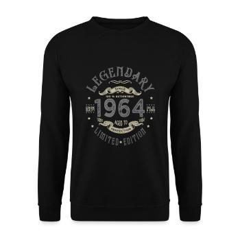 1964 Anniversaire legendary Né 1964 - Sweat-shirt Unisexe - noir - Devant - Alina (178cm) & Michal (187cm)