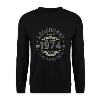 1974 Anniversaire legendary Né 1974 - Sweat-shirt Unisexe - noir - Devant - Alina (178cm) & Michal (187cm)
