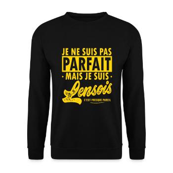 Lensois Lens footbal supporter fier de lens - Sweat-shirt Unisexe - noir - Devant - Alina (178cm) & Michal (187cm)