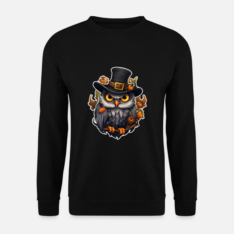 Halloween Eule - Unisex Pullover - Schwarz