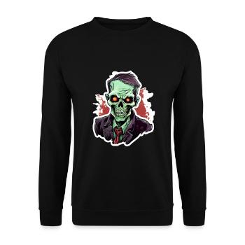 Halloween Zombie - Unisex Sweatshirt - black - Front - Alina (178cm) & Michal (187cm)