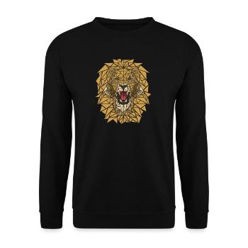 Lion - "Lion King" - Unisex Sweatshirt - black - Front - Alina (178cm) & Michal (187cm)