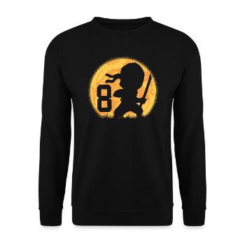 8th Birthday Boy I am 8 eight year old ninja - Unisex Sweatshirt - black - Front - Alina (178cm) & Michal (187cm)