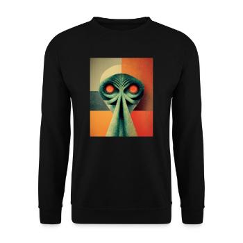 Alinen bauhaus Vintage Style v 01 - Unisex Pullover - Schwarz - Vorne - Alina (178cm) & Michal (187cm)