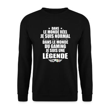 Dans Le Monde Du Gaming, Je Suis Une Légende ! - Sweat-shirt Unisexe - noir - Devant - Alina (178cm) & Michal (187cm)