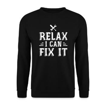 Détendez-vous, je peux le réparer - Sweat-shirt Unisexe - noir - Devant - Alina (178cm) & Michal (187cm)