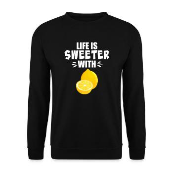 Life Is Sweeter With Lemon - Unisex Sweatshirt - black - Front - Alina (178cm) & Michal (187cm)
