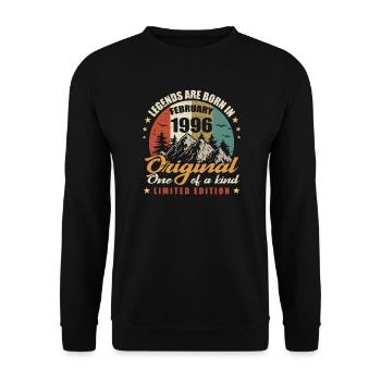 Original Legends Are Born In February 1996 🎉 - Unisex Sweatshirt - black - Front - Alina (178cm) & Michal (187cm)