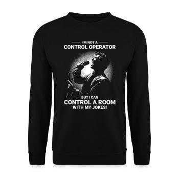 Amateurfunker Stand-up-Comedy-Kontrollraum - Unisex Pullover - Schwarz - Vorne - Alina (178cm) & Michal (187cm)