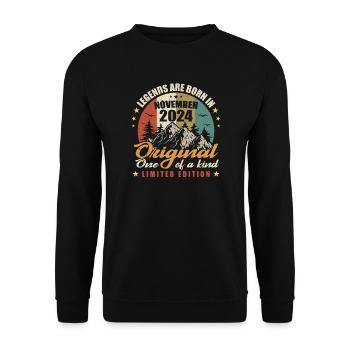 Legends were born in November 2024, original 2024 - Unisex Sweatshirt - black - Front - Alina (178cm) & Michal (187cm)