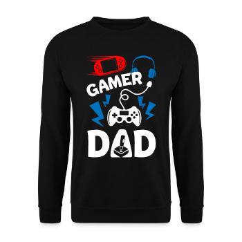 Gamer Dad - Unisex Pullover - Schwarz - Vorne - Alina (178cm) & Michal (187cm)