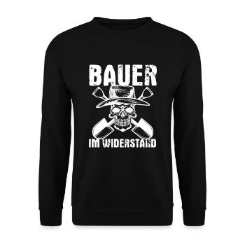 Bauer im Widerstand Landwirte Bauern - Unisex Pullover - Schwarz - Vorne - Alina (178cm) & Michal (187cm)