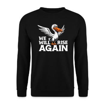Dodo Bird Design - We Will Rise Again - Unisex Sweatshirt - black - Front - Alina (178cm) & Michal (187cm)